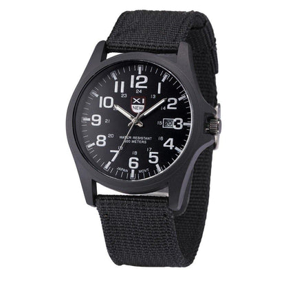 Tactisch Legerhorloge Voor Avonturiers Militaire Stijl Zwart