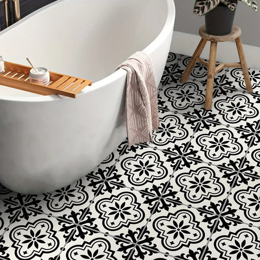 Tegelstickers Zwart-Wit Voor Verfrissing Van Vloeren