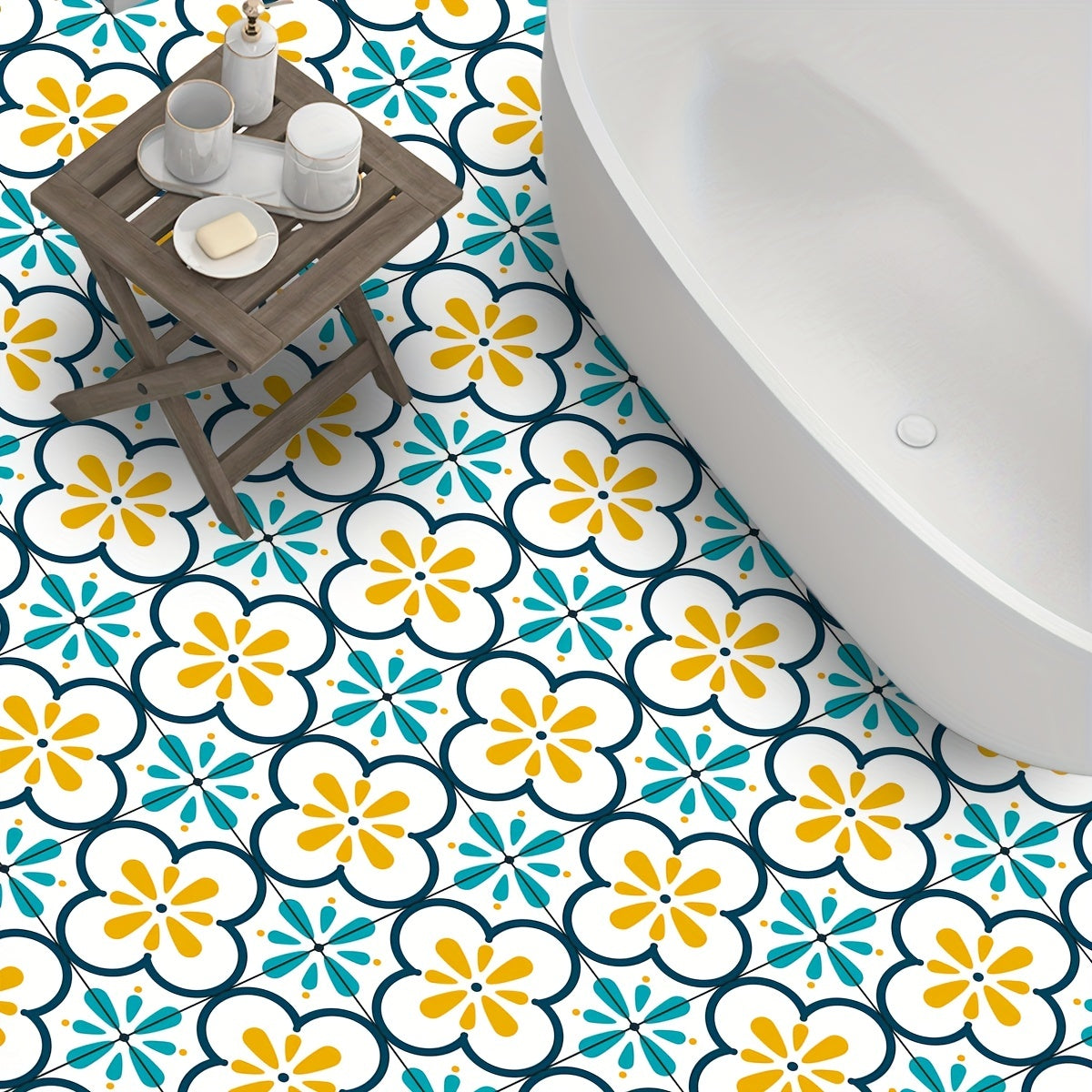 Tegelstickers Zwart-Wit Voor Verfrissing Van Vloeren