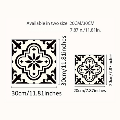 Tegelstickers Zwart-Wit Voor Verfrissing Van Vloeren