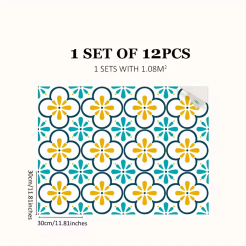 Tegelstickers Zwart-Wit Voor Verfrissing Van Vloeren Blauw S