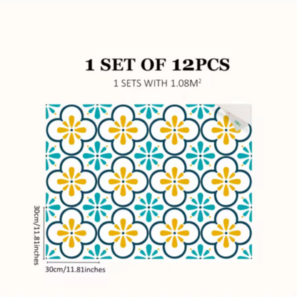 Tegelstickers Zwart-Wit Voor Verfrissing Van Vloeren Blauw S