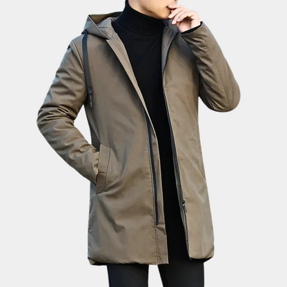 Heren Zwarte Winter Regenjas - Warm & Waterdicht