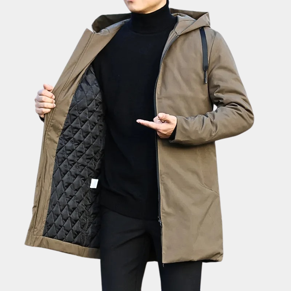 Heren Zwarte Winter Regenjas - Warm & Waterdicht Bruin