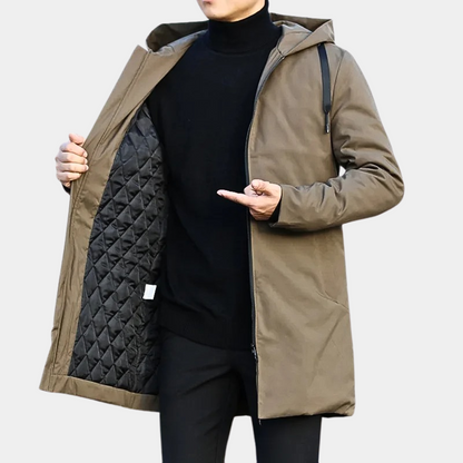 Heren Zwarte Winter Regenjas - Warm & Waterdicht Bruin
