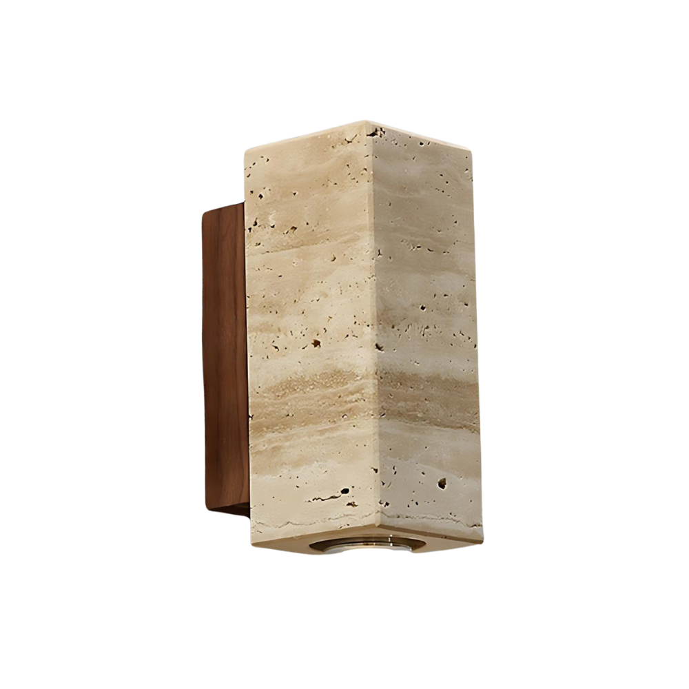 Japandi Wandlamp met Travertijn Afwerking en Minimalistisch Ontwerp