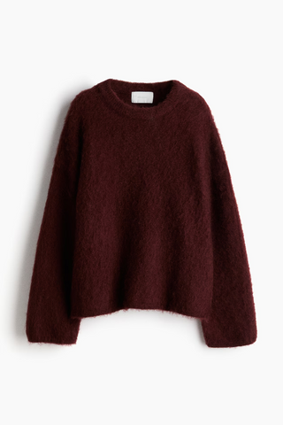 Aurora Luxe Mohair Sweater – Tijdloos Comfort en Elegantie Burgundy
