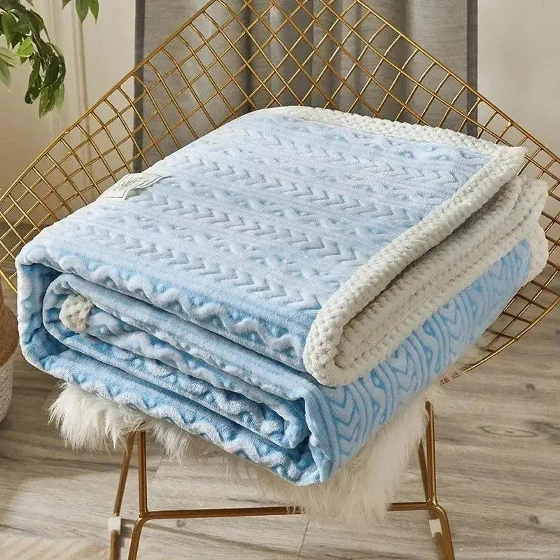 Warm en Gezellige Thermische Deken van Polyester – Machinewasbaar, Verkrijgbaar in Diverse Maten en Kleuren Lichtblauw
