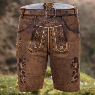 Zipari | Herenbroeken voor mannen – Traditionele Borduursels, Klassieke Snit & Herfst Elegantie bruin