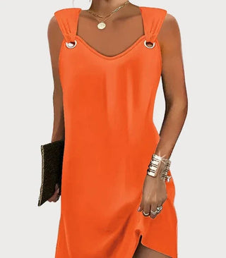 Trendy Zomerjurk met O-ring Detail Oranje