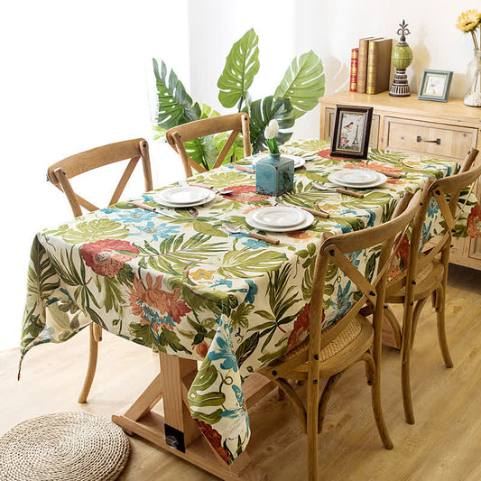 Tropisch Regenwoud Monstera Puur Katoenen Tafelkleed 55" x 98