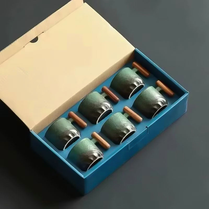 Stijlvolle Porseleinen Mokken Set Voor Drankjes 70 Ml Groen