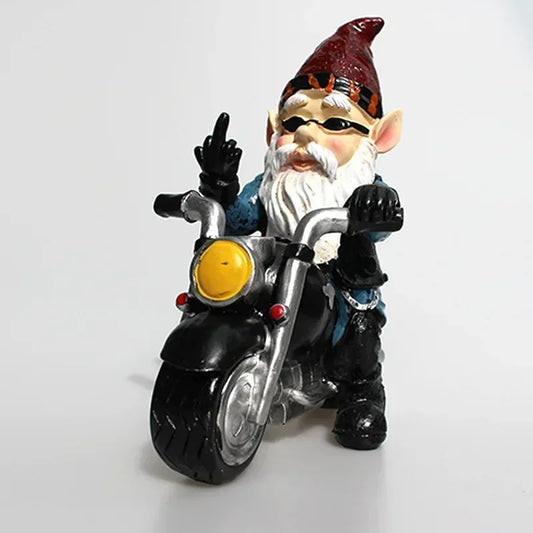 Tuindecoratie Gnome Dwarf Beeldje Fietsende Oude Man Resin