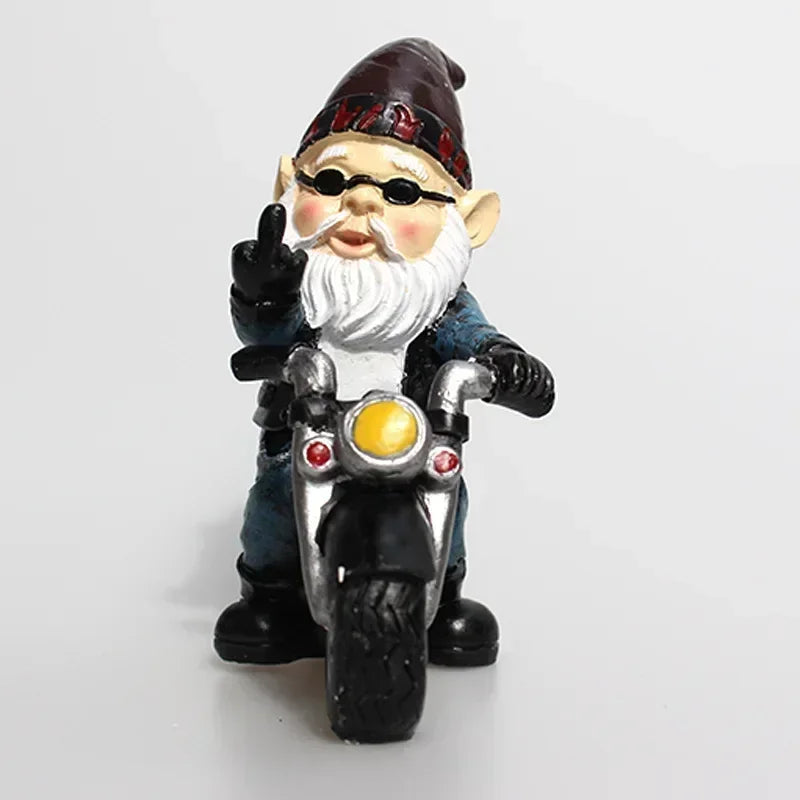 Tuindecoratie Gnome Dwarf Beeldje Fietsende Oude Man Resin