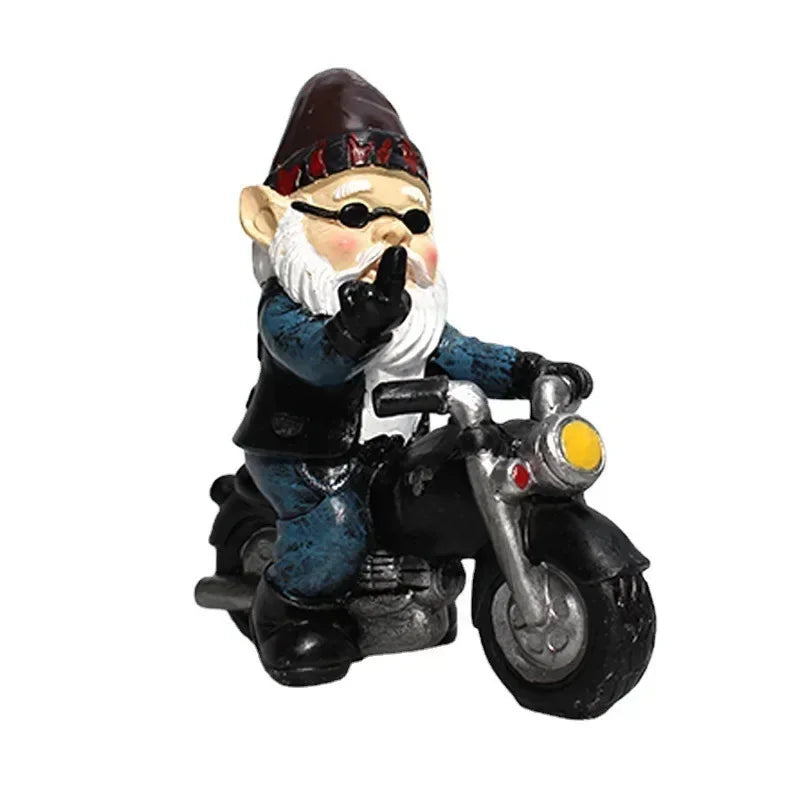 Tuindecoratie Gnome Dwarf Beeldje Fietsende Oude Man Resin
