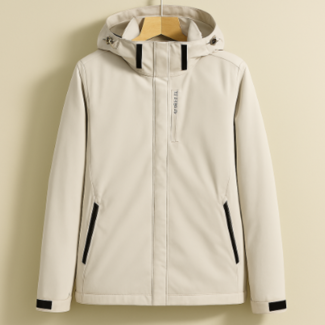Dames Elegante Regenjacke Met Kapuze Waterdicht Licht Wit