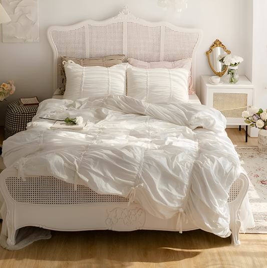 Beige Beddengoed Set – 100% Gewassen Katoenen Bed Set met Kussenslopen en Laken, Duurzaam en Gemakkelijk Onderhoud voor Moderne Slaapkamers Beige