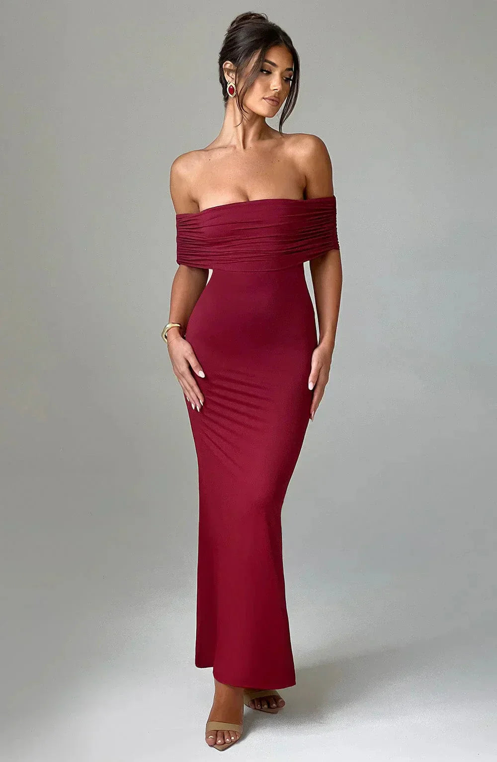 Dames WW Adembenemende Avondjurk Zwarte Midi 36 Met Glitter Rood