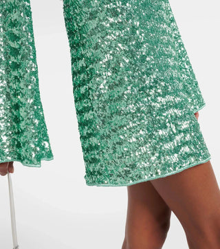 Valerie | Glitter Mini Jurk - V-hals & Wijde Mouwen 5