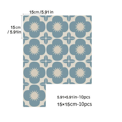 Tegelstickers Voor Keuken Badkamer En Meubels Kleurijk En Waterbestendig 15X15cm TD023M 10 stuks (1 set)