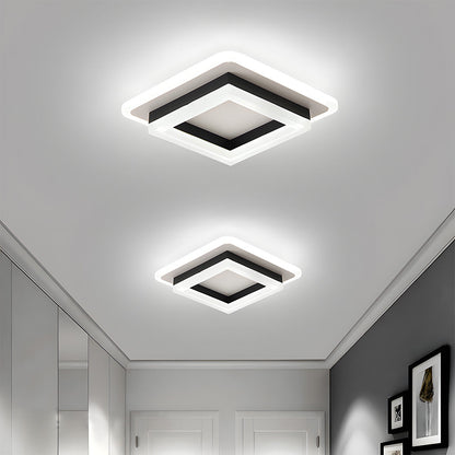 Vierkante LED Plafondlamp Voor Gang En Slaapkamer Modern Zwart Wit licht
