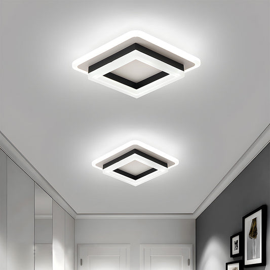 Vierkante LED Plafondlamp Voor Gang En Slaapkamer Modern Zwart Wit licht