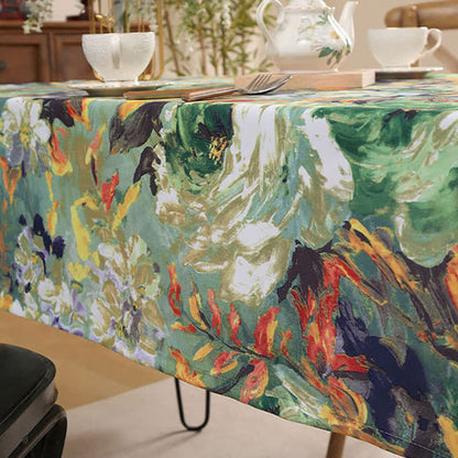 Vintage Olieverfschilderij Bloemen Tafelkleed Voor Eettafel