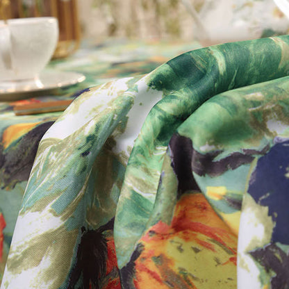 Vintage Olieverfschilderij Bloemen Tafelkleed Voor Eettafel