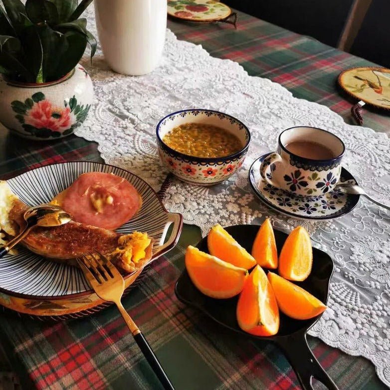 Vintage Witte Kanten Tafelloper Voor Feestelijke Gelegenheden Klein (40 cm x 180 cm)