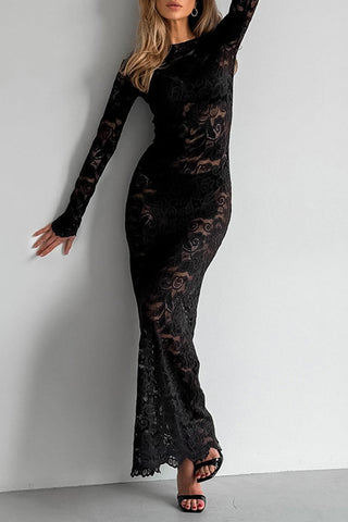 Vivian | Maxi Kanten Jurk - Elegant, Transparant Design 1