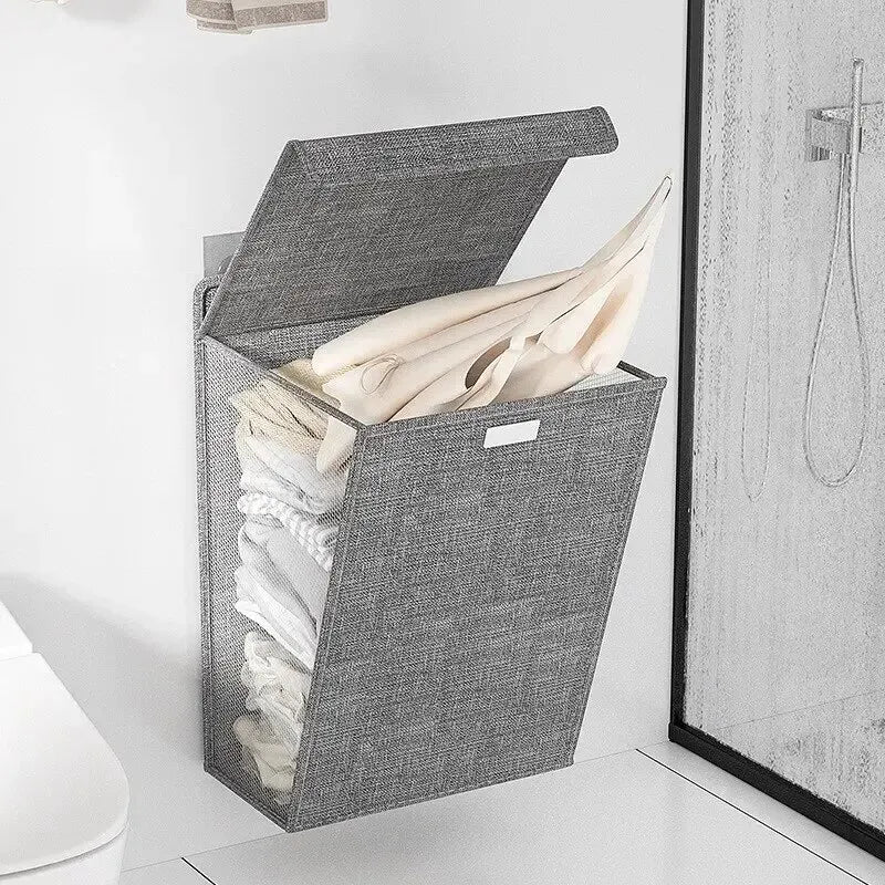 Vouwbare Wasmand met Haak Ruimtebesparend en Multifunctioneel Grijs