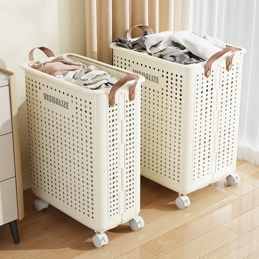 Vouwbare Wasmand Met Wielen Grote Capaciteit Voor Kleding