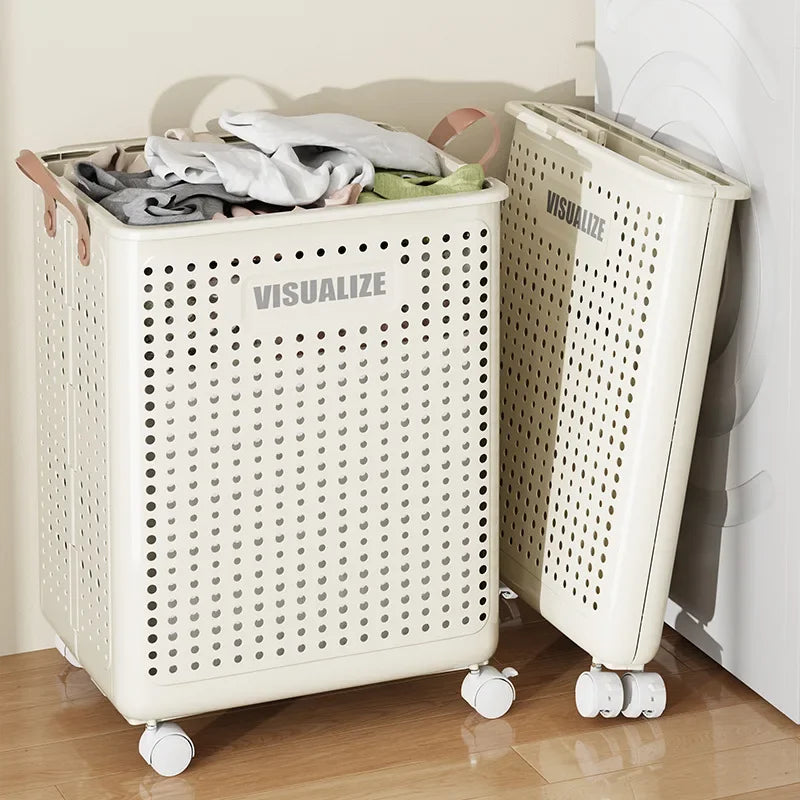 Vouwbare Wasmand Met Wielen Grote Capaciteit Voor Kleding