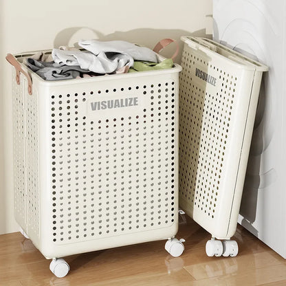 Vouwbare Wasmand Met Wielen Grote Capaciteit Voor Kleding