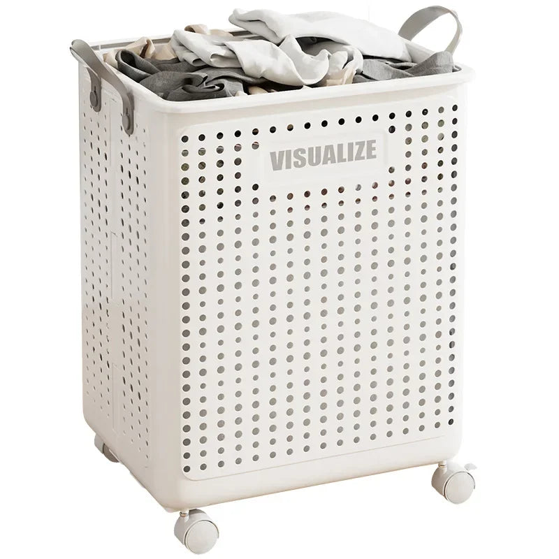 Vouwbare Wasmand Met Wielen Grote Capaciteit Voor Kleding
