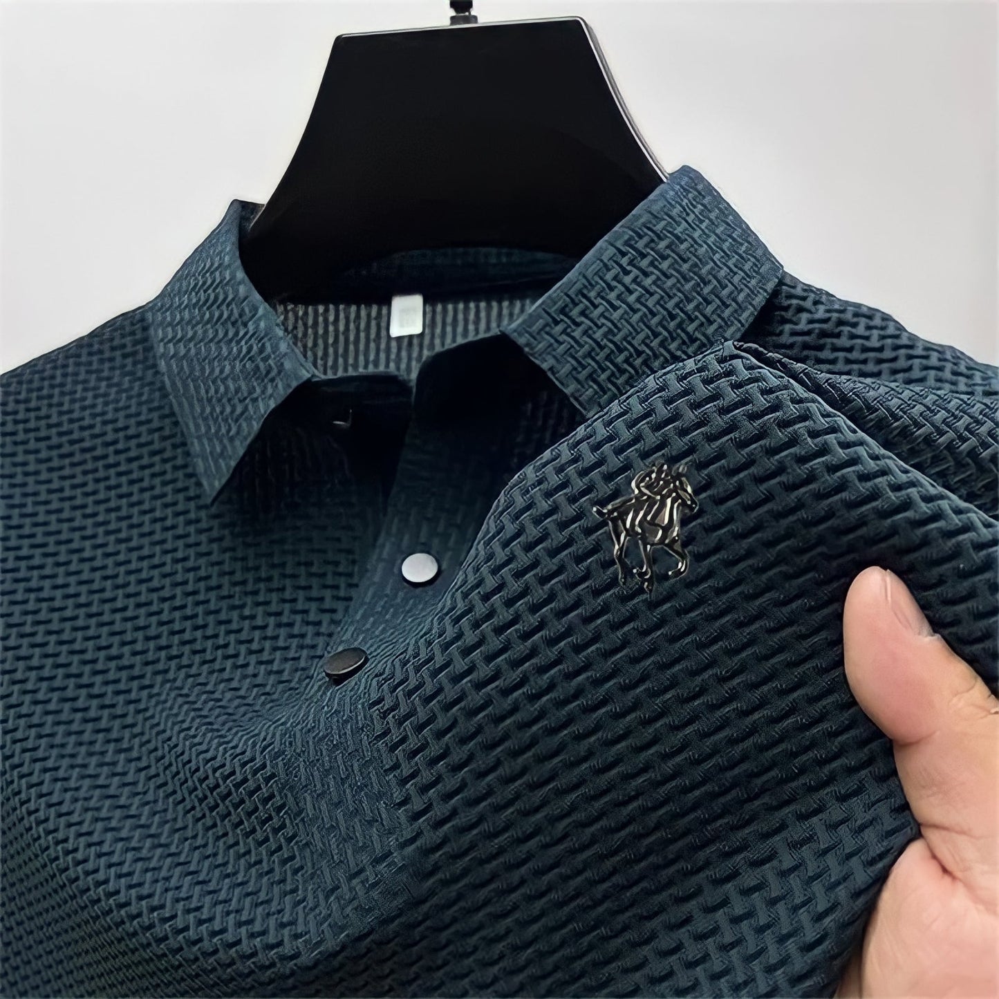Heren Poloshirt Slim Fit Katoen Poloshirts SEREIN Diep Blauw XS