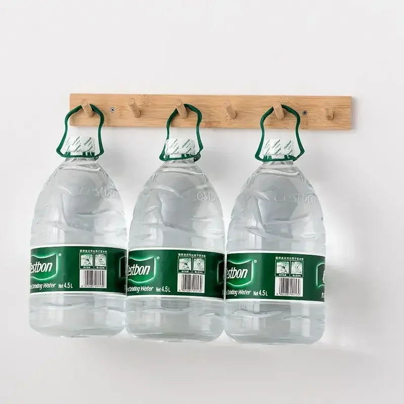 Bamboe Wandkapstok met Haken voor Jassen en Sleutels