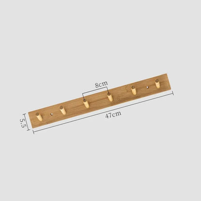 Bamboe Wandkapstok met Haken voor Jassen en Sleutels 6 Haakjes