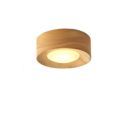 Wandlamp van Walnoot Hout Minimalistische Muurlamp voor Binnen Log Basis Verborgen LED Warm Wit D100mm