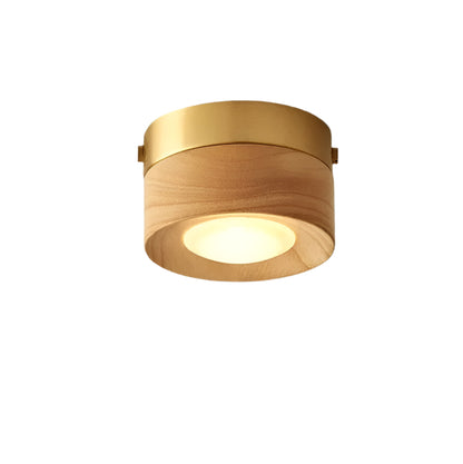 Wandlamp van Walnoot Hout Minimalistische Muurlamp voor Binnen Log Opbouw LED Warm Wit D100mm