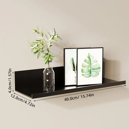 Wandplank Zonder Boren Voor Badkamer En Keuken Wit Hout Metaal 40cm Zwart