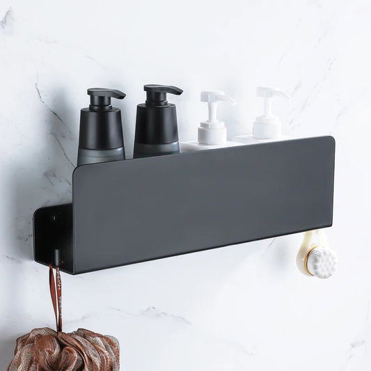 Wandplank Zwart Aluminium voor Badkamer Minimalistisch Ontwerp