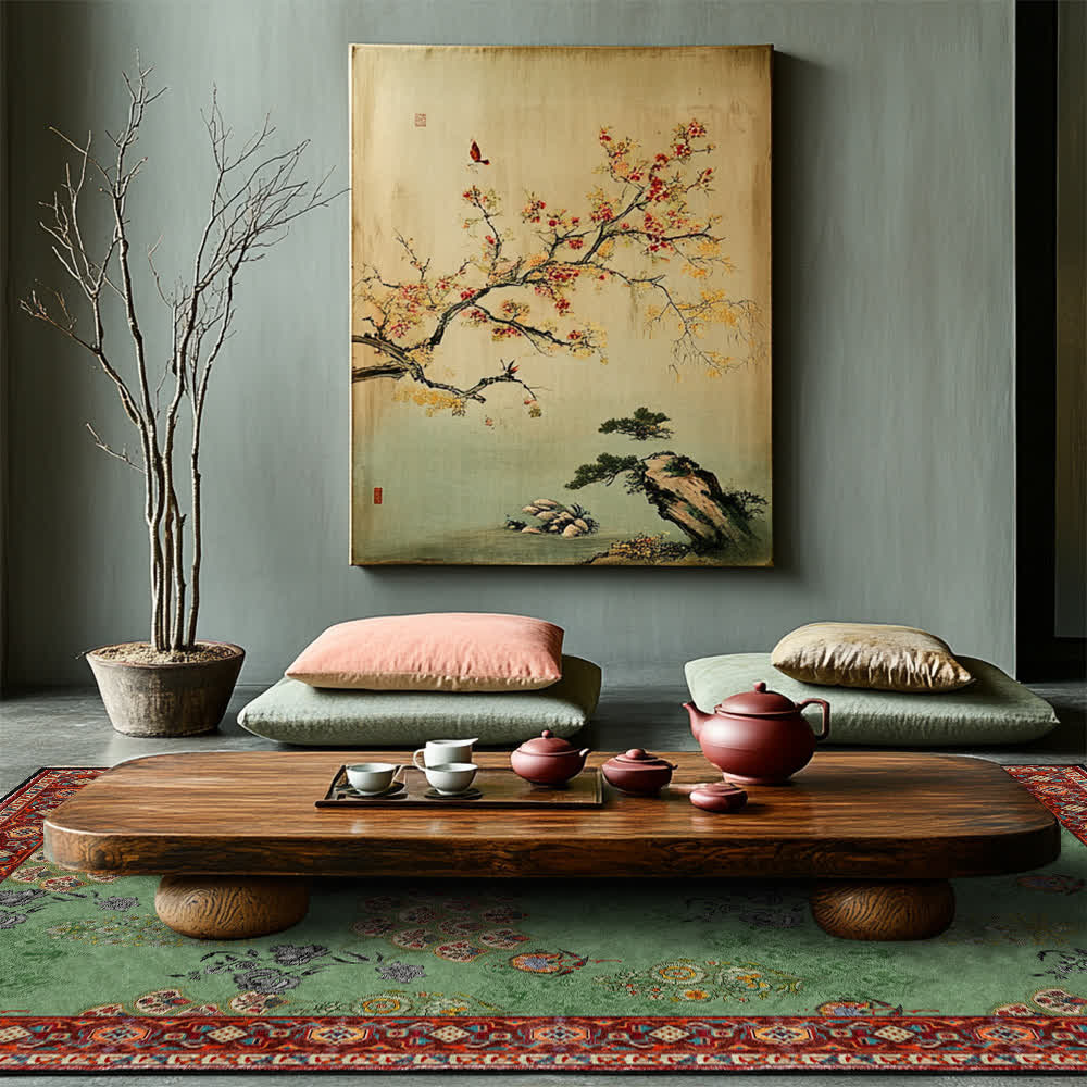 Wasbaar Vintage Bloemen Antislip Vloerkleed Voor Woonkamer