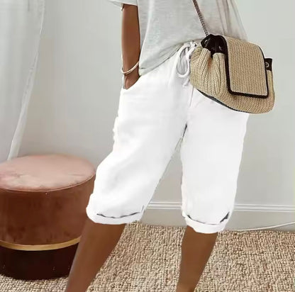 Korte Damesbroek - Comfort en Stijl voor de Zomer Wit