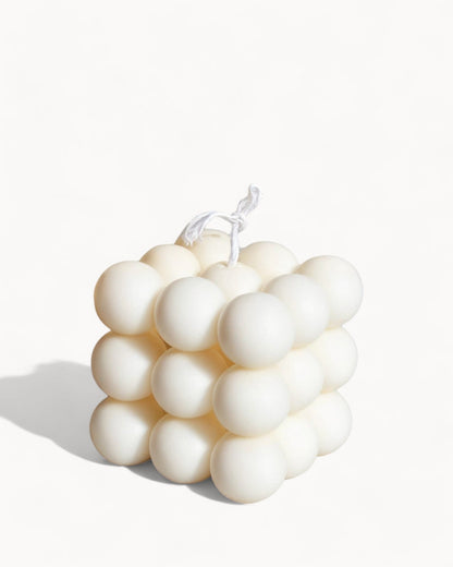 Bubble-kaars – Sojawas Blok Met Muntgeur – Off-White 6 Cm
