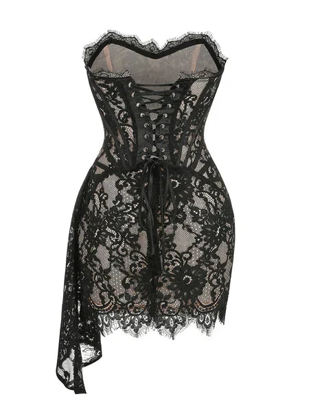Ariana Corset Mini Jurk - Zwart