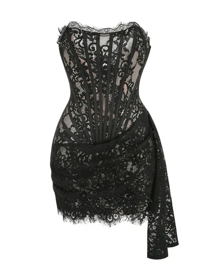 Ariana Corset Mini Jurk - Zwart
