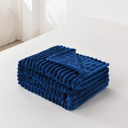 Zachte Flanellen Deken Voor Warmte Thuis En Tijdens Reizen Blauw
