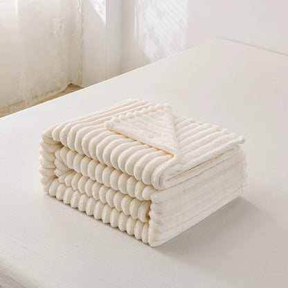 Zachte Flanellen Deken Voor Warmte Thuis En Tijdens Reizen Wit