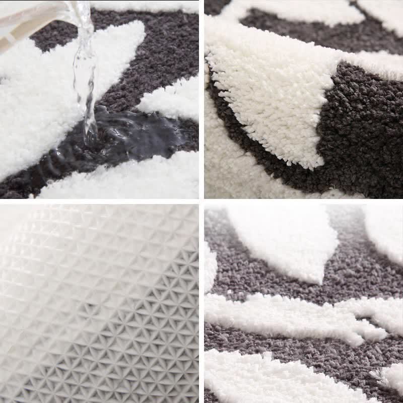 Zachte Antislip Badmat Met Bladpatroon En Microvezel Dik